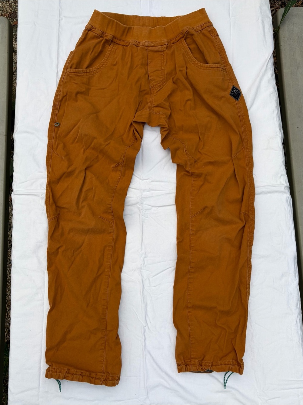 Prana Orange Hiking & Climbing Pants w/ Cinched Ankle, Outdoor Gorpcore Utility